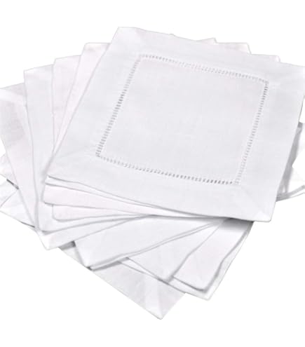 Set De 6 Serviettes à Thé Anciennes En Lin Blanc