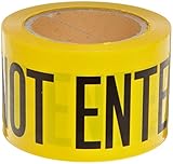 Brady 91224 200' Length, 3" Width, B-912 Polyethylene Black On Yellow Color Barricade Tape, Legend "