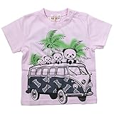 《初夏盛夏対応》 GARACH(ギャラッチ)40/2天竺Holidays Bus Tour半袖Tシャツ 80cm/Pk NO.AH-1821310