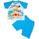 【本体綿100％】2017年 夏物 アンパンマン 天竺 アンパンマン号 半袖パジャマ Anpanman サックス◇100cm