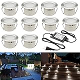 埋め込み式ライト FVTLED スポットライト 地中埋込型ライト DC12V 1W IP67防水 LED 照明 省電力 ガーデン 庭 屋外用 CE RoHS認証 10個セット (クールホワイト)