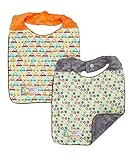 Baby Boy Bib Set of 2 - Reversible - Cars & Stars on Minky by Polka Dot Moon