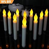 2013 newestseller 12セットFlameless AmberアイボリーMiniワックスDippedちらつきLEDテーパキャンドルインドアパーティー装飾