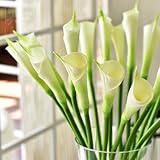 25 " Large Handmadeリアルタッチラテックス閉じたRolled Calla Lilly Buds人工ばねの花の手配、Bouquetsや結婚式、( Pack of 6 ) RC02