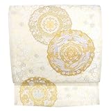 [京都の着物屋かさね] 山口美術織物 唐織袋帯 白 仕立て付き 正絹 西陣織 礼装用 フォーマル 購入 販売 古典柄 お茶会 結婚式 正倉院桜華文 鏡裏文 仕立て込み 皇室御用達 fo-393