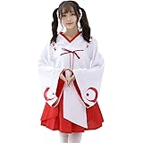 [circle chocolate] 巫女 コスチューム コスプレ ハロウィン イベント 巫女装束 桔梗 衣装 白紐 赤袴 赤太帯 リボン クリスマス …