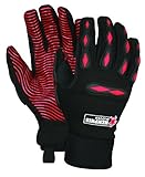 MCR Safety 908M Memphis Synthetic Palm Multi-Task Gloves with Adjustable Wrist Closure, Red/Black, M