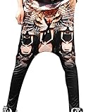女タイガーパターンは、サイドウエストゴムカジュアルハーレムパンツポケット