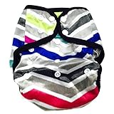 bb2のベビーサイズ印刷Minky Minkeeスナップ布おむつカバーfor Prefolds カラー: ブルー