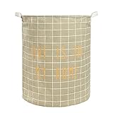 コットン&リネンCollapsible Laundry Hamper防水ランドリーバスケットストレージの寝室保育園寮やクローゼット One Size グレー