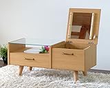 ISSEIKI CENTER TABLE センターテーブル ナチュラル 幅90 ミラー付き 木製家具 【CL-92-1】