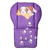 漫画犬コットン厚いベビーキャリッジクッションカートトロリーパッド（パープル）