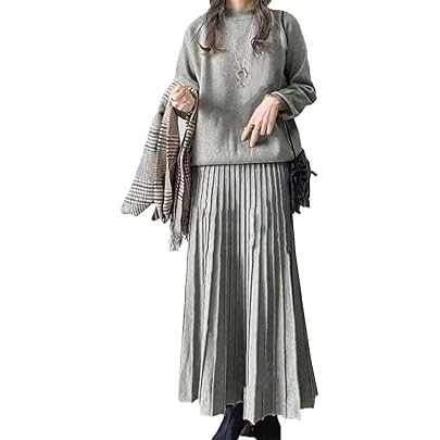 Amazon | [YUANYUAN] HAUTEセットアップ レディース ニットスカート