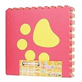 [XINXIKEJI]パズルマット　ジョイントマット　赤ちゃん　花/ハート/猫爪　4枚入り　厚手　2cm　60cm　キッズ　ベビー　エコ/洗える/防音/ケガ防止/　クッションマット　プレイマット　かわ