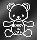 nc-smile BABY IN CAR ステッカー　クマ (ホワイト)