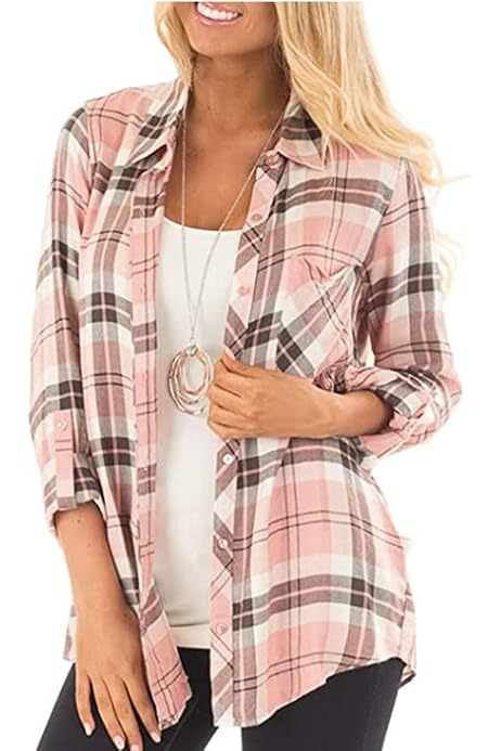 Enjoyoself Womens Plaid Flannel Shirts 