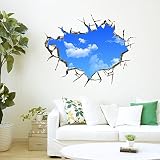 3Dウォールステッカー 青空白雲 サイズ:50*70cm 非日常風景 素晴らしい