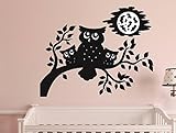 デザインwith Vinyl Rad 1256 2 " Owl Family At NightツリーブランチMom Dadベビーキッズ少年少女寝室"ビニール壁デカール 16" x 24" RAD 12