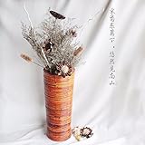 BAGEHUA 工芸品壺自然インドネシア籐の花瓶花不織布床リビングルームの装飾装飾花瓶花瓶オレンジ色の赤い花を咲かせます。