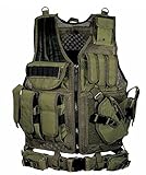 BATTLE CAT サバゲー メッシュ タクティカル ベスト ミリタリー 特殊部隊 SWAT 装備 ブラック 黒 多機能 (アーミーグリーン)
