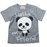 《初夏盛夏対応》 GARACH(ギャラッチ) 天竺my Friend PANDA半袖Tシャツ 100cm/Mg NO.AH-1621310