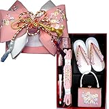 アウトレット 正絹刺繍結び帯はこせこセット 3サイズ6色/M(5歳用18cm) ピンク