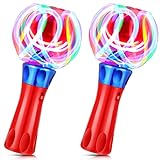 Hungdao 2ピース ライトスピナーワンド - 知覚玩具、マジックボール、LEDオービター パーティー記念品用