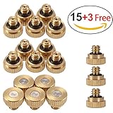 PChero ドリップ灌漑システム散水用具ミストノズル 噴出ノズル 散水ドリップ 1節低圧タイプ ミスト散水ホースにつなぐだけで簡単ミスト ネジ10/24（3/16）対応 穴径0.3mm 18個セット