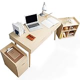 机 デスク pc パソコンデスク 幅120cm 木製 収納 引き出し チェスト 3点セット ナチュラル