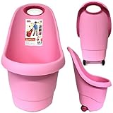 KETER Kiddies Go 収納バケツ お片付けＢＯＸ 収納 カート キッズ オシャレ収納 (ピンク)
