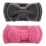 Lovoski 2本　ベビー　かぎ針編み　弾性　ヘアバンド　ターバン　髪留め　髪飾り