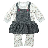 《秋冬春対応》SHORH KID'S(ショーキッズ) 裏シャギー起毛・スラブデニム天竺ジャンスカ重ね着風カバーオール 70cm/ネイビー NO.SD-50647