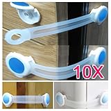 ドアキャッチ，SODIAL(R)10 x幼児　赤ちゃん　食器棚キャビネット冷蔵庫のドロードアキャッチ　安全ロック-青