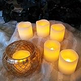 Flameless Candles ,パックof 6 Hosyo LED Real WaxちらつきバッテリーPoweredリアルな装飾無香料人工キャンドル結婚式フェスティバルデコレーション