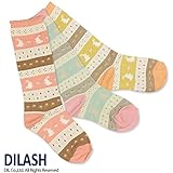 (ディラッシュ) DILASH 秋'15 うさぎ柄ハイソックス L(19～21cm) シルバー
