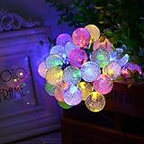 iimono117 LED ソーラー イルミネーション 30球 ミックス/ストリングタイプ ソーラー充電 太陽光 ソーラーパネル イルミ 電源不要 自動点灯