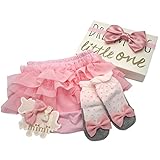 プラチナムベイビー LITTLE ONE ベビー 出産祝い(ピンクグレーSET)ギフト BOX【3段チュールブルマ & 靴下 セット】