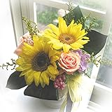【ホワイトデーギフト】ひまわりのプリザーブドフラワーアレンジ　[ハピネス]　(ヒマワリ)(向日葵)