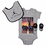 NIKE(ナイキ)エア・ジョーダン 0-6months グレーMJ Mondaysジャンプマン半袖ボディスーツ超豪華3点セット [並行輸入品]