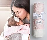 Baby Laundry Minky Swaddler, Swaddling Blanket for Boys Girls - Pink & White (36 x 28) by Baby Laund