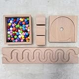 AOUCNビー玉転がし,無毒、無臭 仕上がり、長持ち、プレイ可能，親子で一緒に遊ぶのに適しており、幼稚園や家庭の早期教育に最適な組み立て玩具です。 (スネークトラックビルディングブロック100個のカラフルなビーズセット)