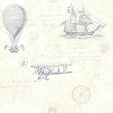 Beacon House 2604-21242 Explorer Antique Map Wallpaper, Blue [並行輸入品]