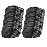 MCZTO ゴルフクラブ保護カバー ゴルフアイアンカバーゴルフクラブヘッドカバーアイアン用 フル高級PU アイアンカバー マジックテープ開閉 ヘッドカバーおしゃれ 可愛いパターカバー マレット用 ピンタイプ用 アイアンカバー 変換ダグ付 単品 (Sサイズ（ブラック）×10枚)