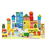 Better Baby ブロック パズル 62 ピースセッ木製 立体城市交通