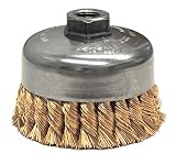 Weiler 12776 Knot Wire Cup Brush, 4 Single Row, 0.20 Bronze, 5/8-11 UNC Nut by Weiler