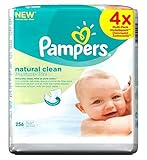 Pampers Natural Clean Baby Wipes 4x64Packs 256 Wipes - 自然のきれいな赤ちゃんは256ワイプ4X64Packsワイプパンパース (Pampers)
