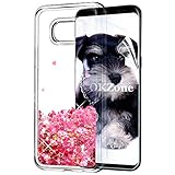 OKZone Samsung Galaxy S8 Plus ケース HDスクリーンフィルム付き キラキラ キレイ ファッション リキッド流砂 3D 輝き かわいい 透明 TPU ゲルシリコーン 耐衝撃
