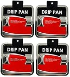 4 x Heavy Dutyクロムスチール正方形再利用可能なガスバーナーBib Liner Covers Drip Pan