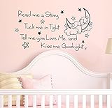 ufengke " Read Me a Story " Moon Girl引用符とことわざ壁飾り、子供の部屋保育園取り外し可能な壁のステッカー壁画