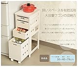 ストッカー MUD-6406WS キャスター付きでラクラク タイル天板は熱い鍋などを置くのにも便利 キッチンストッカー